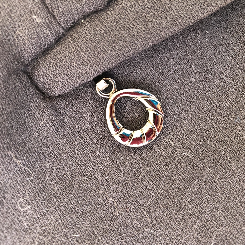 Halston Lined Wool Blue Hook Jacket/Zip Pockets - image 2